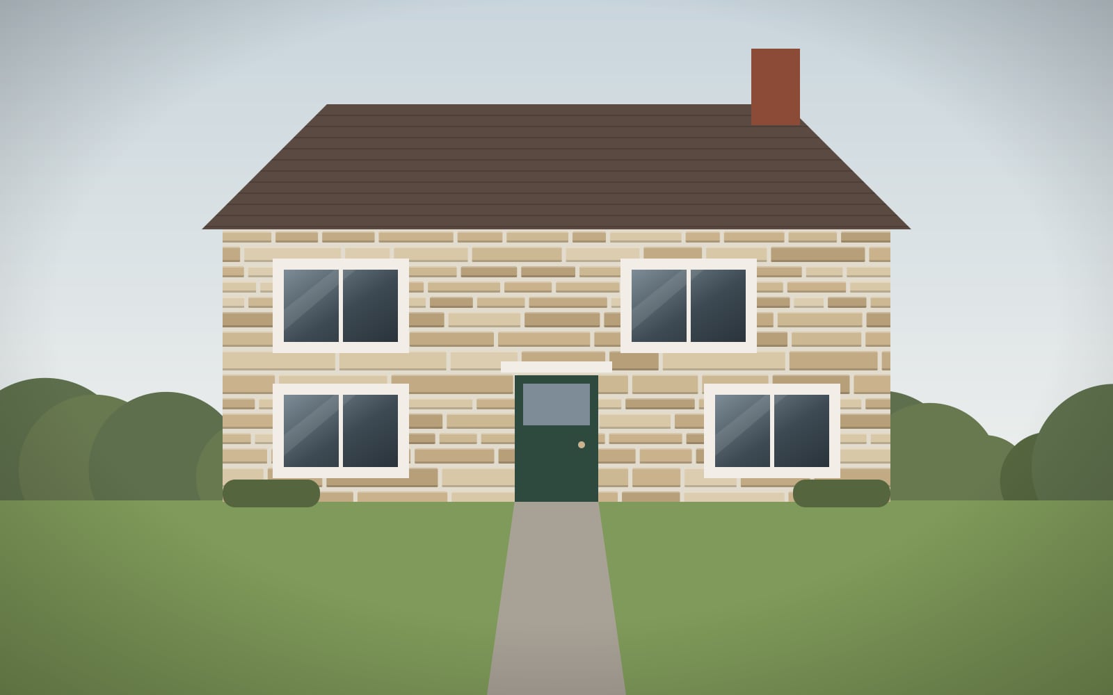Illustration – house exterior after: clad in RapidClad stone slips