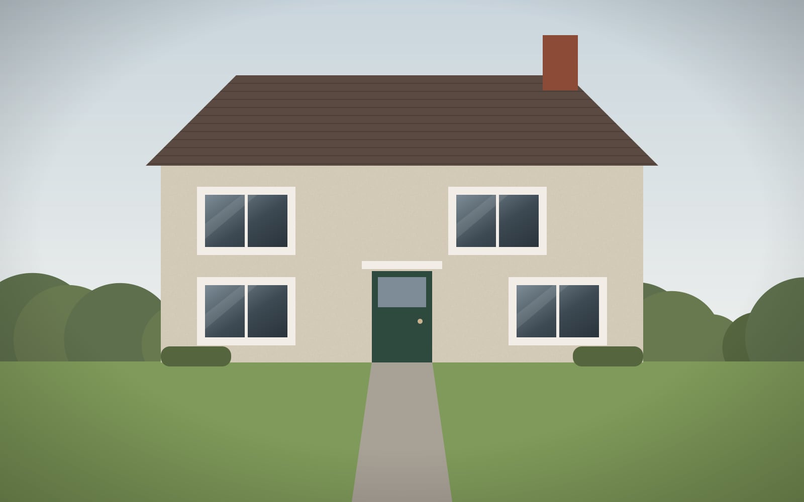 Illustration – house exterior before: pebbledash render