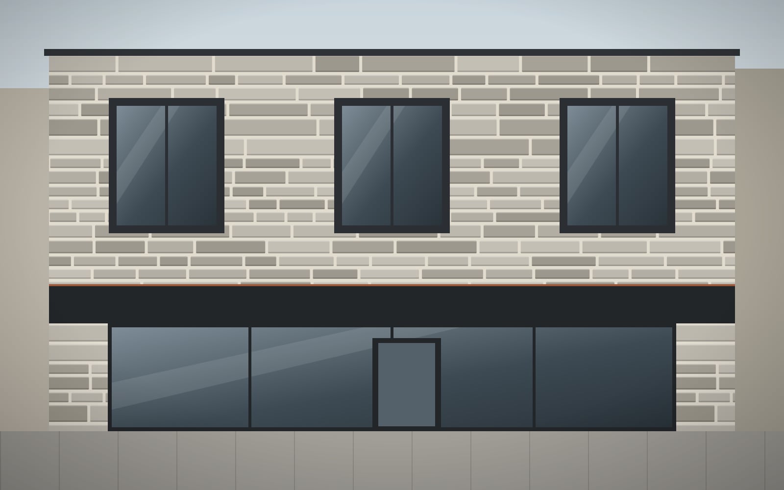 Illustration – shopfront after: clad in RapidClad stone slips