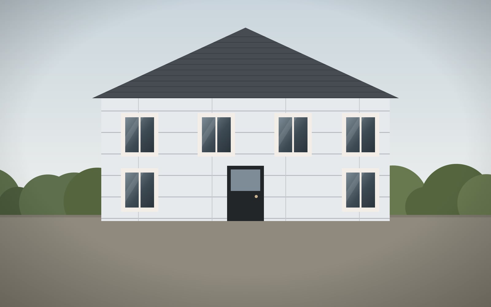 Illustration – timber frame new build before: breather membrane